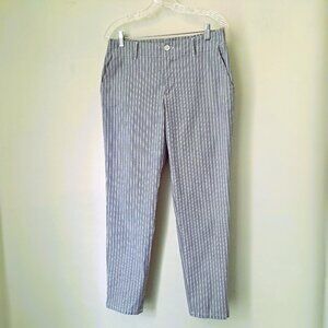 L.O.G.G. H&M Women Chino Pants Striped White/Blue Size 10